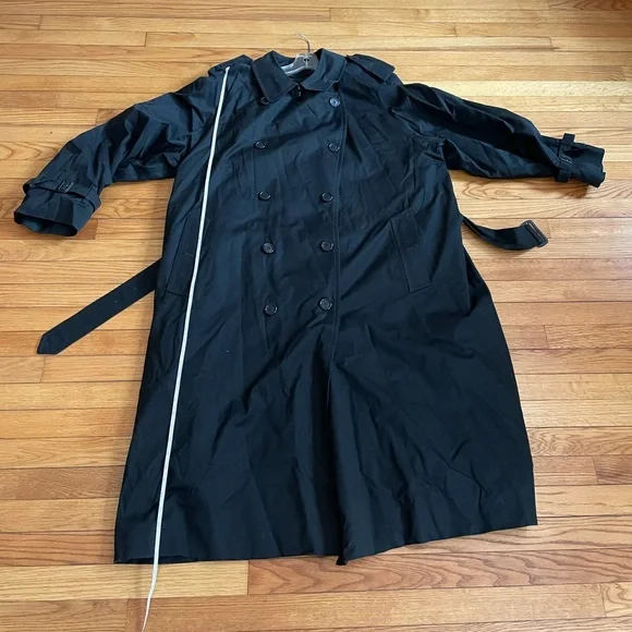 Burberry Men’s 2XL Double-Breasted Belted Long Trench Coat in Black - Picture 1 of 11